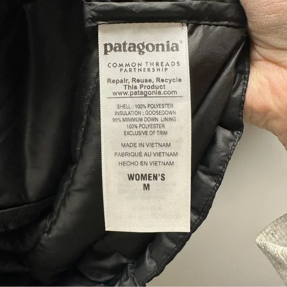 Patagonia Women's Black Puffer Vest Goose Down Outdoor Athletic Hiking Medium - Picture 6 of 7